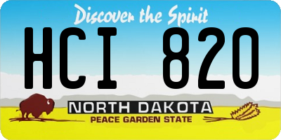 ND license plate HCI820