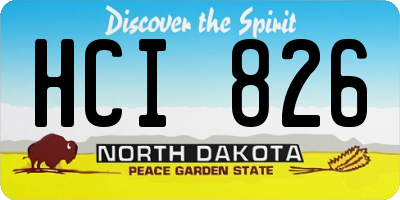 ND license plate HCI826