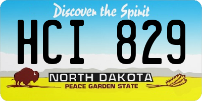 ND license plate HCI829