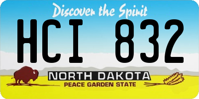 ND license plate HCI832