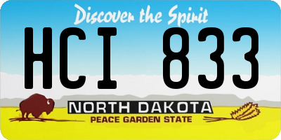 ND license plate HCI833