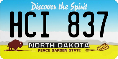 ND license plate HCI837