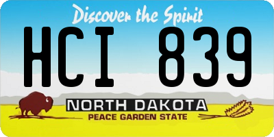 ND license plate HCI839