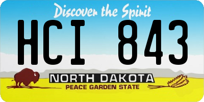 ND license plate HCI843