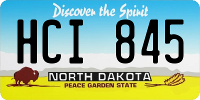 ND license plate HCI845