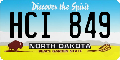 ND license plate HCI849