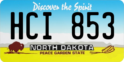 ND license plate HCI853