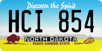 ND license plate HCI854
