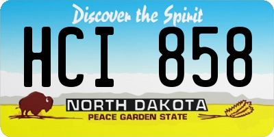 ND license plate HCI858