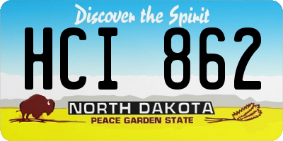 ND license plate HCI862