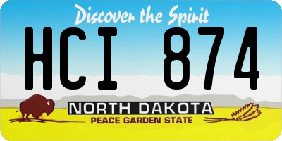 ND license plate HCI874
