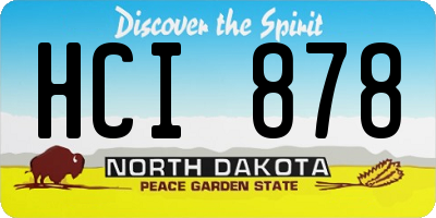 ND license plate HCI878