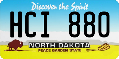 ND license plate HCI880