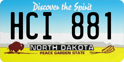 ND license plate HCI881