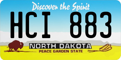 ND license plate HCI883