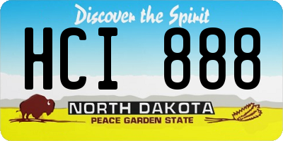 ND license plate HCI888