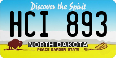 ND license plate HCI893
