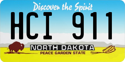 ND license plate HCI911
