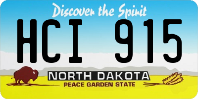 ND license plate HCI915