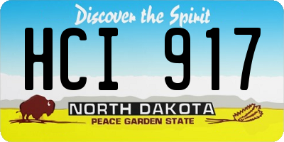 ND license plate HCI917