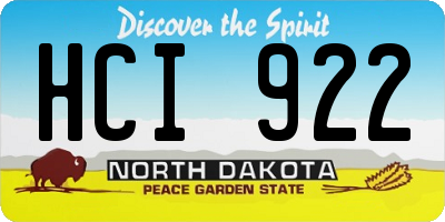 ND license plate HCI922