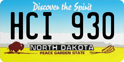 ND license plate HCI930