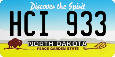 ND license plate HCI933