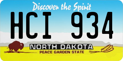 ND license plate HCI934