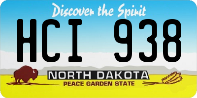 ND license plate HCI938