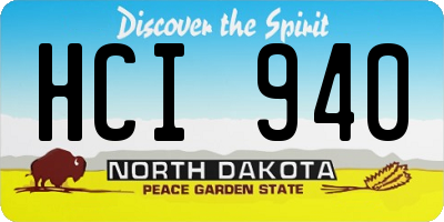 ND license plate HCI940