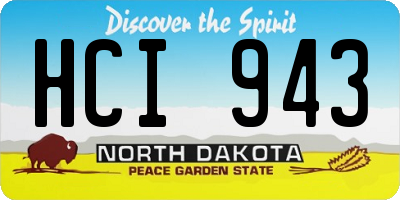 ND license plate HCI943