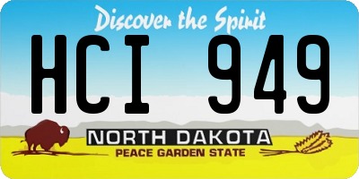 ND license plate HCI949