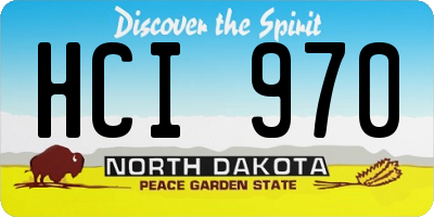 ND license plate HCI970