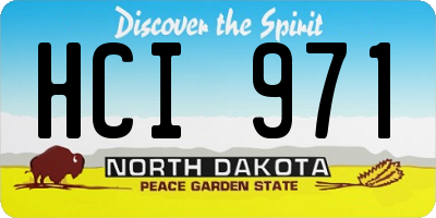ND license plate HCI971