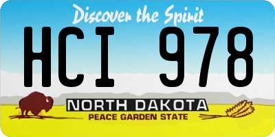 ND license plate HCI978