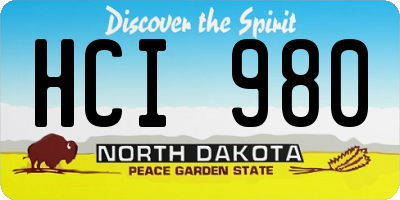 ND license plate HCI980