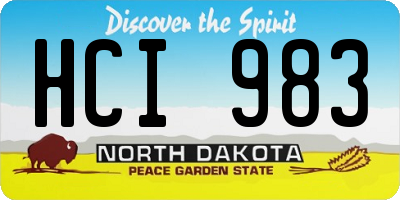 ND license plate HCI983
