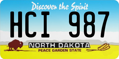 ND license plate HCI987