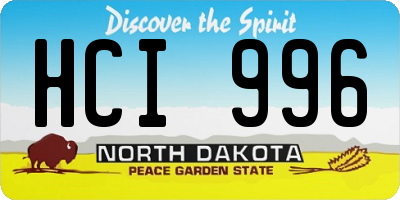ND license plate HCI996