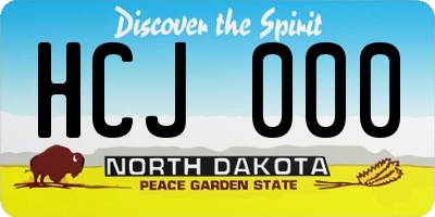 ND license plate HCJ000