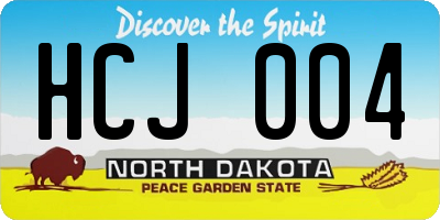 ND license plate HCJ004