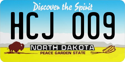 ND license plate HCJ009