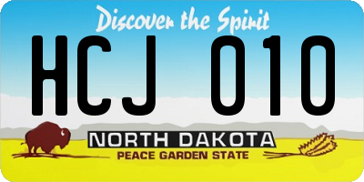 ND license plate HCJ010