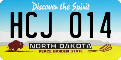 ND license plate HCJ014