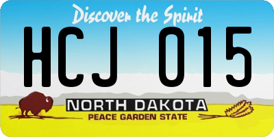 ND license plate HCJ015