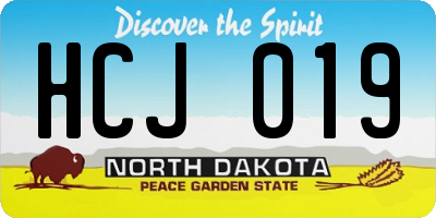 ND license plate HCJ019