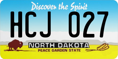 ND license plate HCJ027