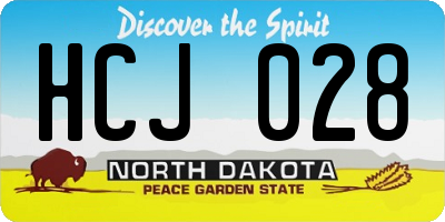 ND license plate HCJ028