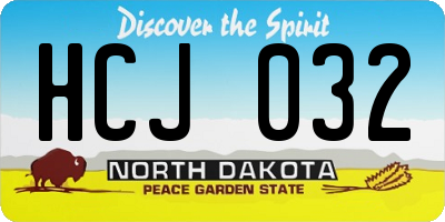 ND license plate HCJ032