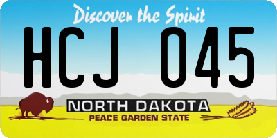 ND license plate HCJ045